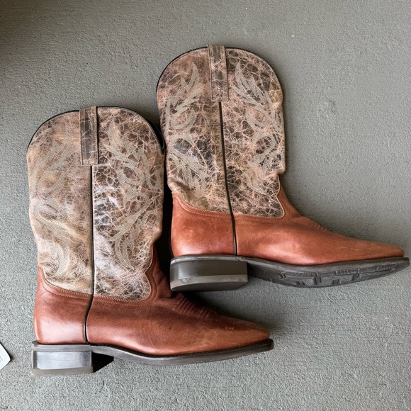 Masterson Boot Co. Men's Cowboy Western Boots Sz 11 Square Toe Brown - Picture 5 of 14